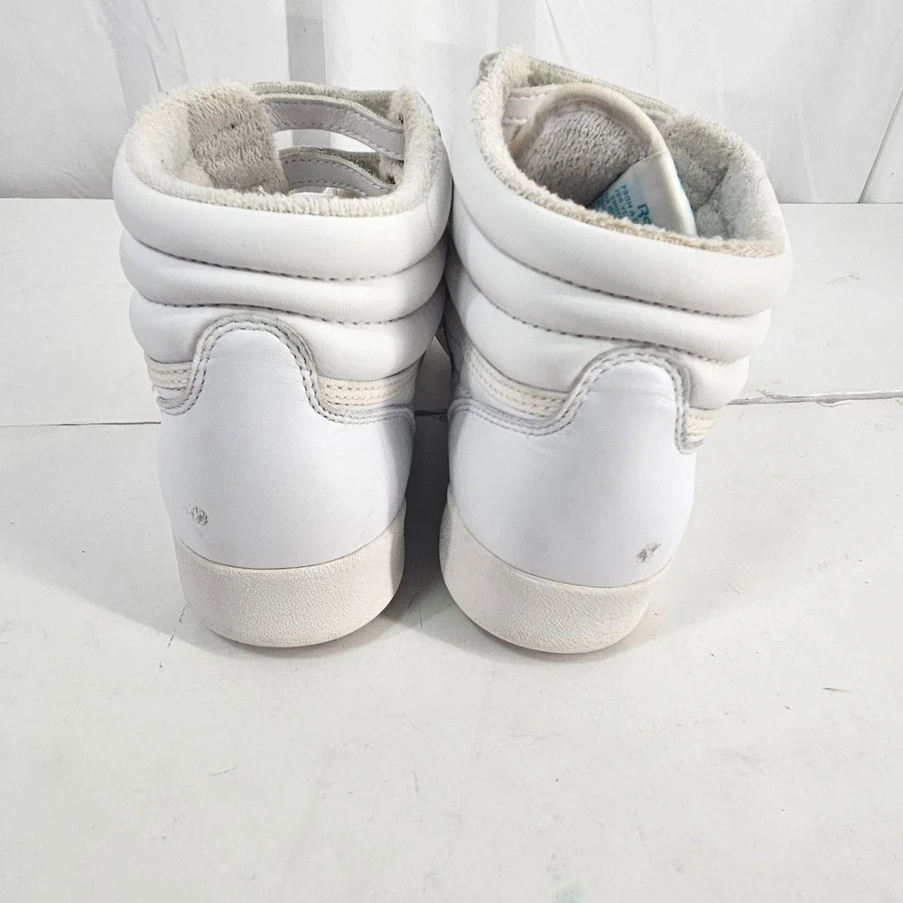 Reebok Freestyle Hi top White Leather High Top Sneakers 2240 Womens 8.5 classics - Picture 10 of 12